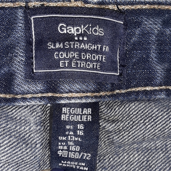 Boys GAP size 16 blue jeans adjustable waist slim straight fit - Picture 3 of 3